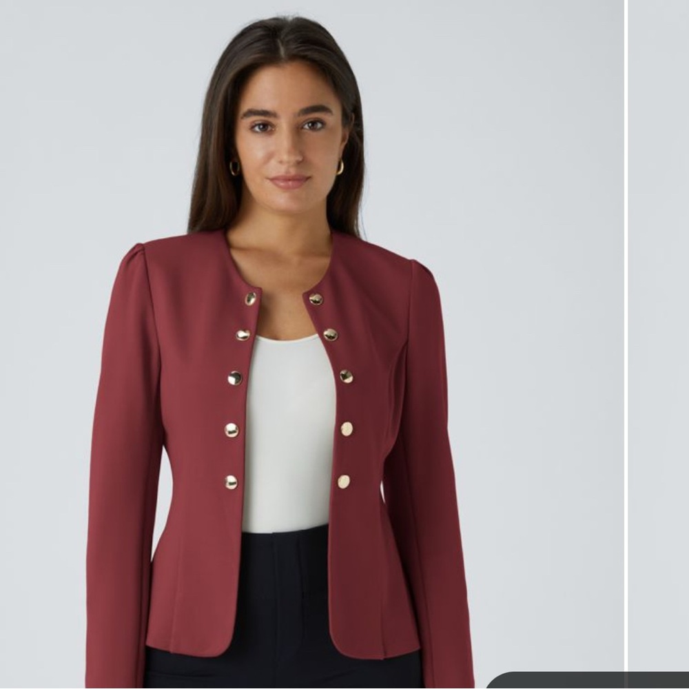 Women's Burgundy Button-Up Jacket
